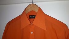 Vintage 60s 70s ROCOLA ORANGE SHIRT 15" collar 43" chest Large PEARL BUTTONS