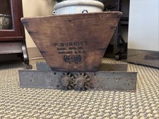 Antique Wood Metal Hand Crank