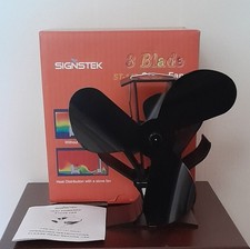 3 BLADE LOG BURNER STOVE FAN WARM AIR CIRCULATING HEAT POWERED SIGNSTEK