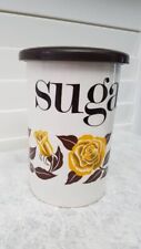 Kitsch Crown Devon Floral Ceramic Sugar Vintage Storage Jar Canister Retro 1960'