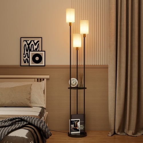 Linen lampshade floor lamp - floor,