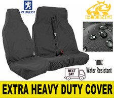 NEW HEAVY DUTY NYLON WATERPROOF BLACK VAN SEAT COVERS 2+1 FOR PEUGEOT BOXER