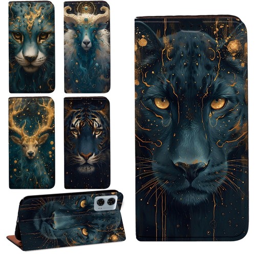 Printed leather wallet cover - leather,