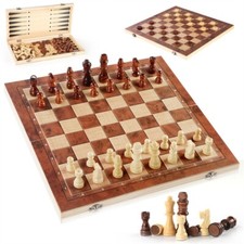 XL Large Chess Wooden Set Folding Chessboard Pieces Wood Board Chess Board 39CM