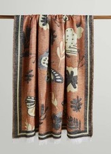 Dunelm Terracotta Jacquard Butterfly Sofa Bed Throw Blanket