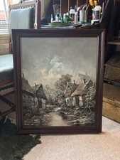Large Vintage Antique Framed