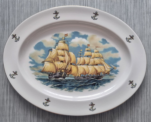 Nautical oval serving plate - oval,