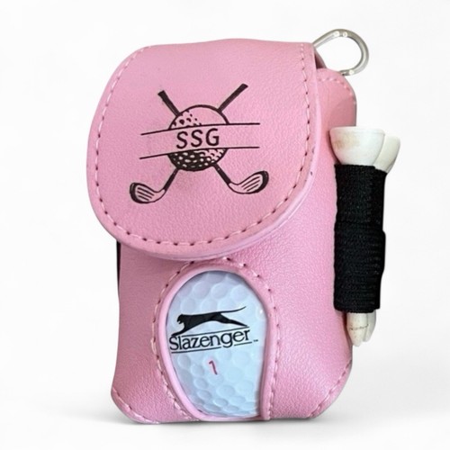 Pink golf ball holder - bag, tee