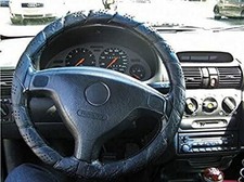 Deluxe Lace Up Steering Wheel Cover Car Van Leather Look Soft Large 39-41cm