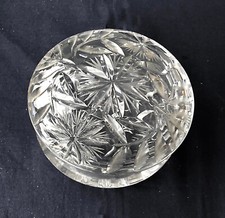 A cut glass lidded powder bowl