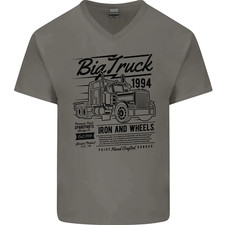 HGV Driver Big Truck Lorry Mens V-Neck Cotton T-Shirt