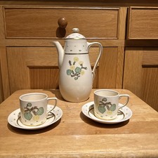 Grays Pottery “Sunbuff ” Yellow Flower A3700 Coffee Pot  & Cups And Saucers