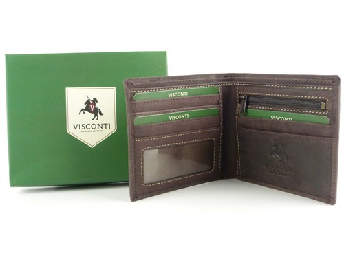 Mens premium leather wallet - leather, by