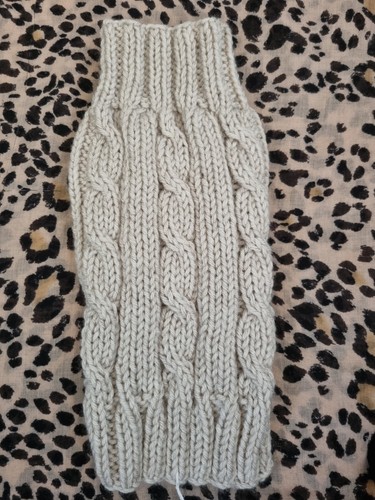 Long hand knitted dog - knitted,