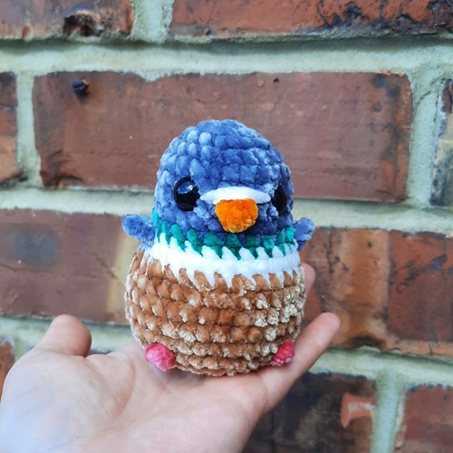 Crochet wood pigeon plushie - wood,