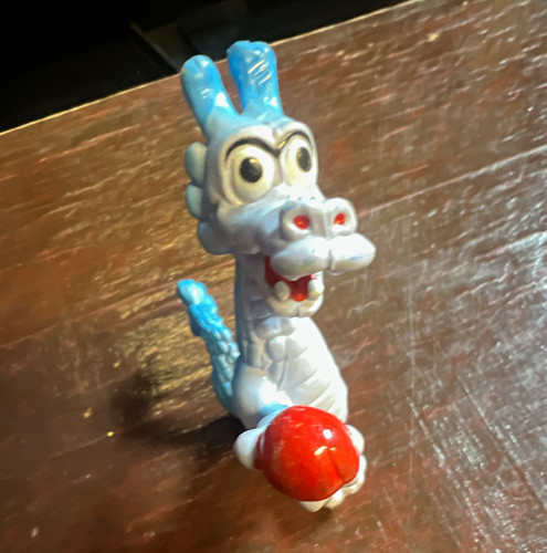 Blue dragon figurine holding - blue,