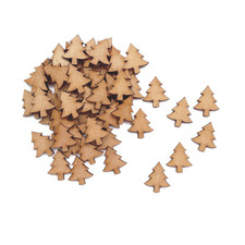 Mini Christmas Trees Box MDF Craft Shapes  Wooden Ornaments Blanks 25 | 50 | 100