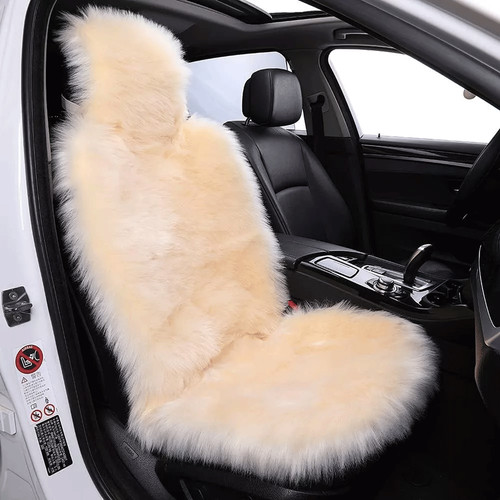 Faux sheepskin car - car, seat