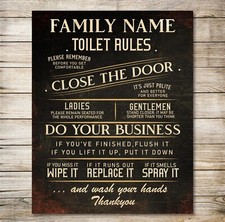 PERSONALISED Toilet WC Sign