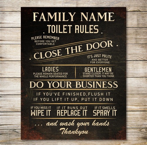Personalised toilet sign - personalised, wc