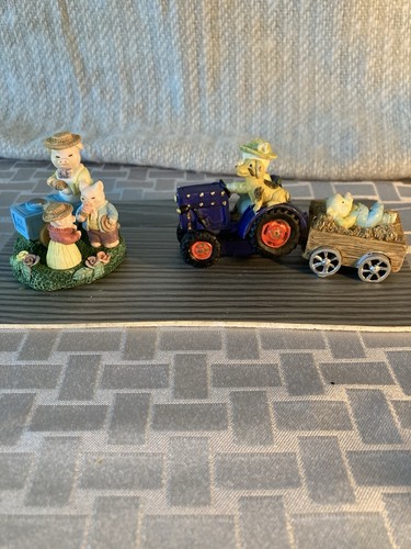 Pig ornament tractor - ornament,
