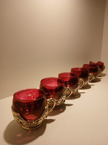 1960s italian punch glasses - italian, x5