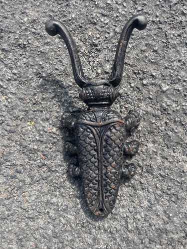 Vintage black cast iron scarab - vintage,