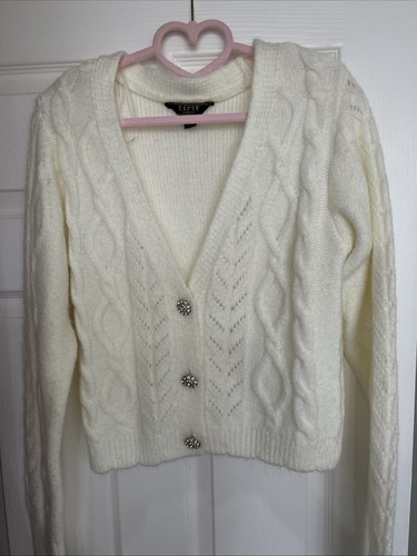 Lipsy white cardigan size - white,