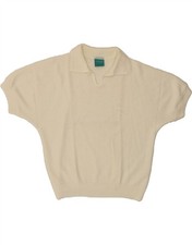 CANDA Womens Short Sleeve Polo Neck Jumper Sweater UK 16 Large White AP09