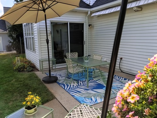 Patio awning with base - .,