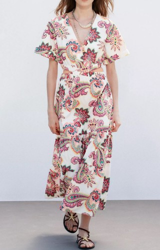 Zara cut out poplin - maxi, dress