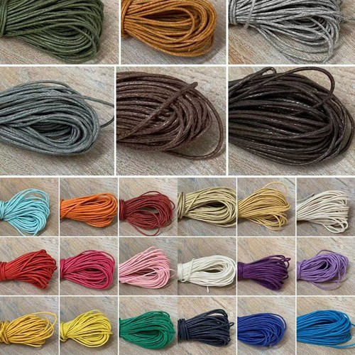 Waxed cotton cord - cotton, black