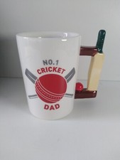 Cricket Dad Father Mug No.1  Parent Bat & Ball Handle Birthday Gift Novelty