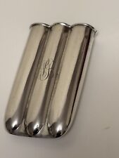 Antique Silver Triple CHEROOT / CIGAR case Gilded Interior ALBERT SYDENHAM 1914