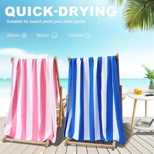 Beach Towel Microfibre Lightweight Swimming Quick Dry Towel Striped Extra Large