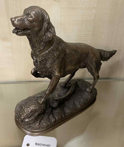 Retriever bronze dog sculpture - retriever,