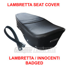 Lambretta Series 3 Li TV Repro GIULIARI BLACK DUAL SEAT COVER Innocenti Badge