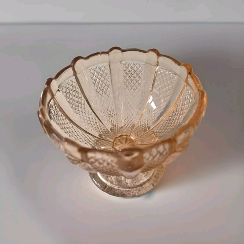 Pink depression glass sherbet