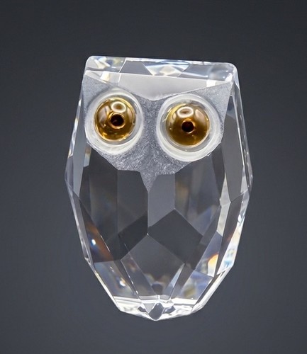 Vintage crystal owl - owl, figurine