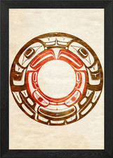 HAIDA WHEEL RED CANVAS Framed