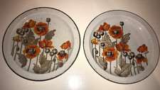 Midwinter Stonehenge Autumn 2 x dinner plates 26cm poppy flower