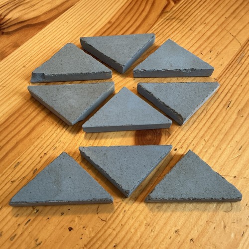 Nine blue reclaimed triangular - blue,