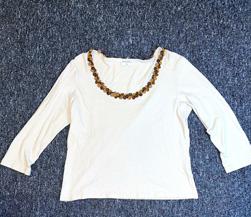 Kaliko beige solid scoop neck - beige,