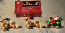Christmas Santa in Sleigh Window Lighted 20 bulb VGC With replacement bulbs.