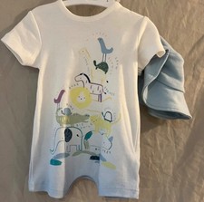 Blue Safari Romper and Keppi