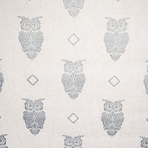 Grey blue owl wallpaper silver - grey,