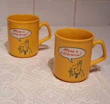 2 x Yellow Vintage 1950's