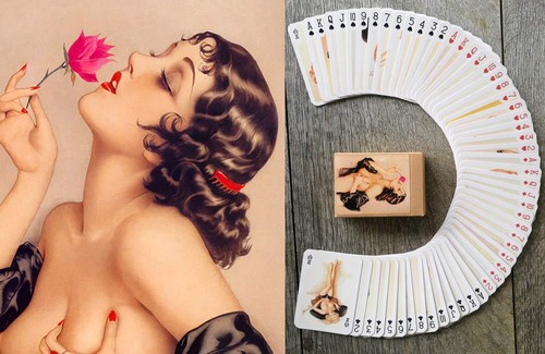 Pinup girls playing cards - pinup,