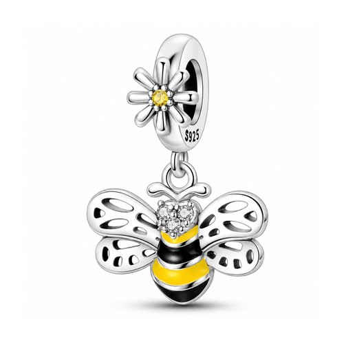 Cute bee dangle charm - charm, sterling