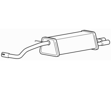 Rear exhaust silencer back box - rear,